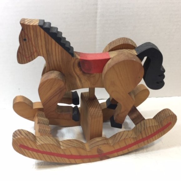 Vintage Handmade Wood Toy Rocking Horse Moveable Legs - Picture 3 of 12